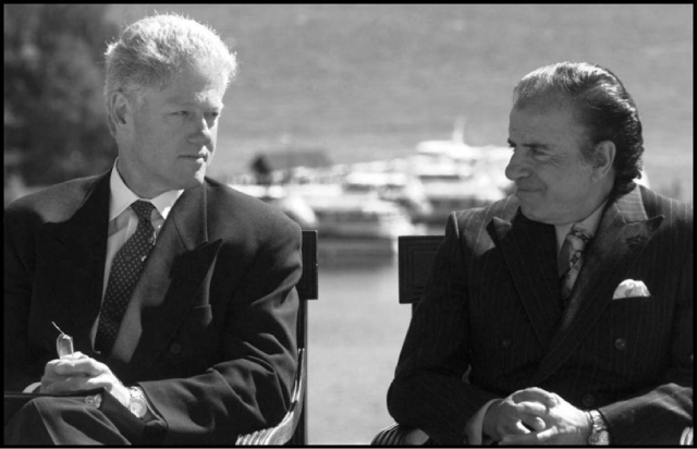 Bill Clinton and Carlos Menem 